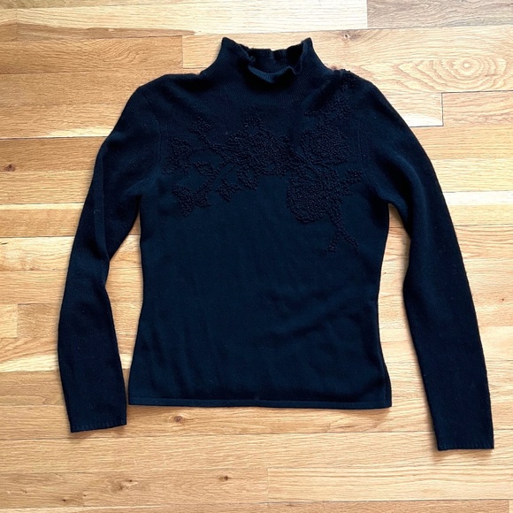 Dressy Black Cashmere Sweater - Picture 5 of 7